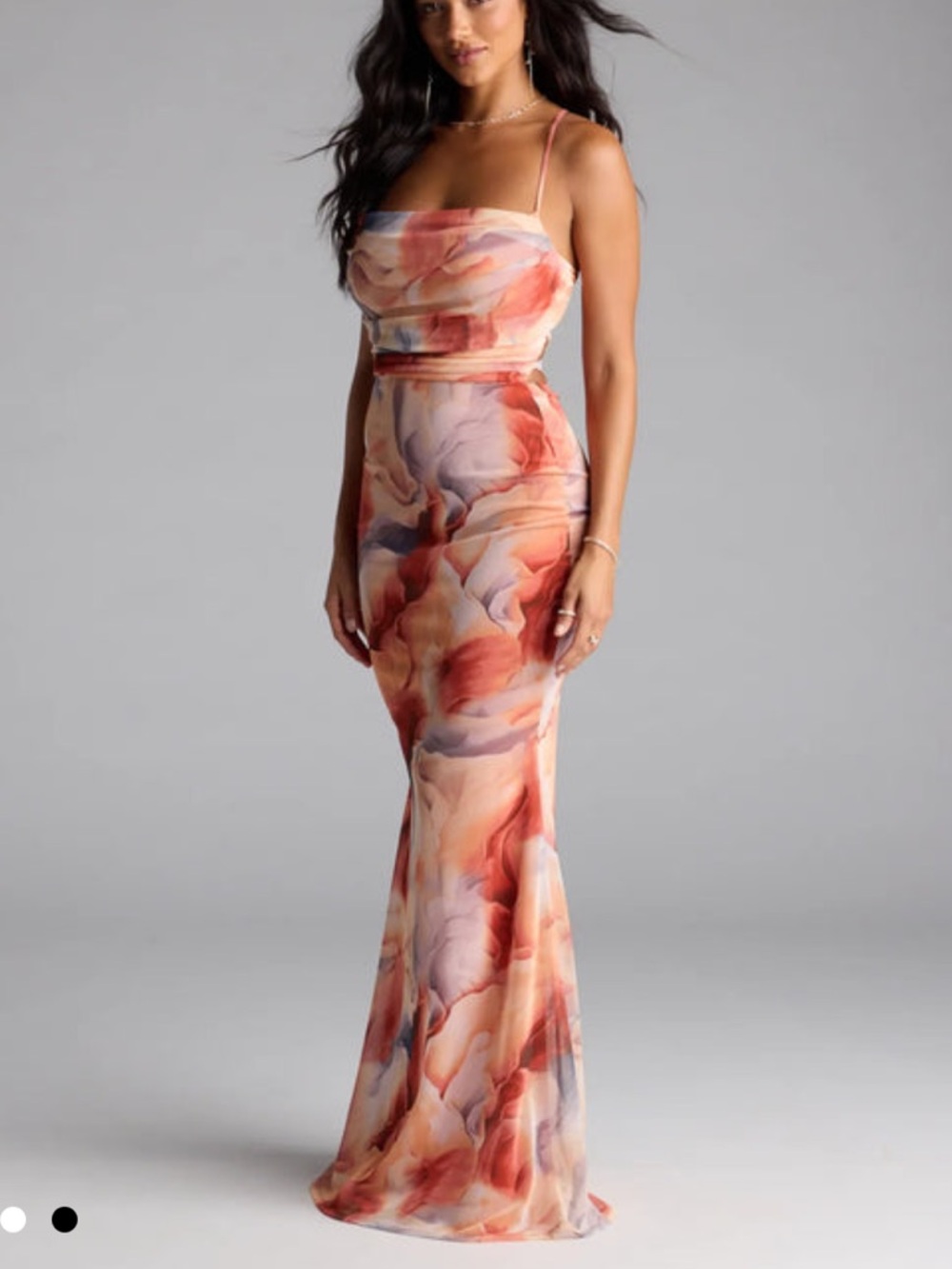 Windsor Korey Lace-Up Mermaid Abstract Formal Dress
